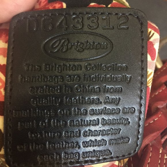 Brighton Collection Red Croc Leather Large Square Shoulderbag - Picture 6 of 6